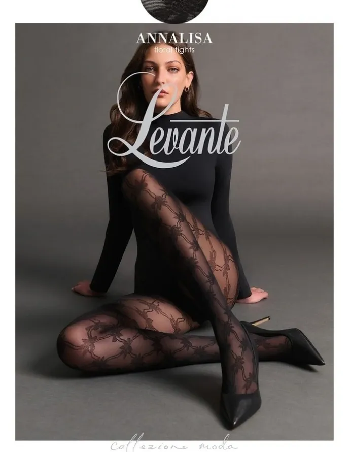Levante Annalisa Floral Tight in Nero