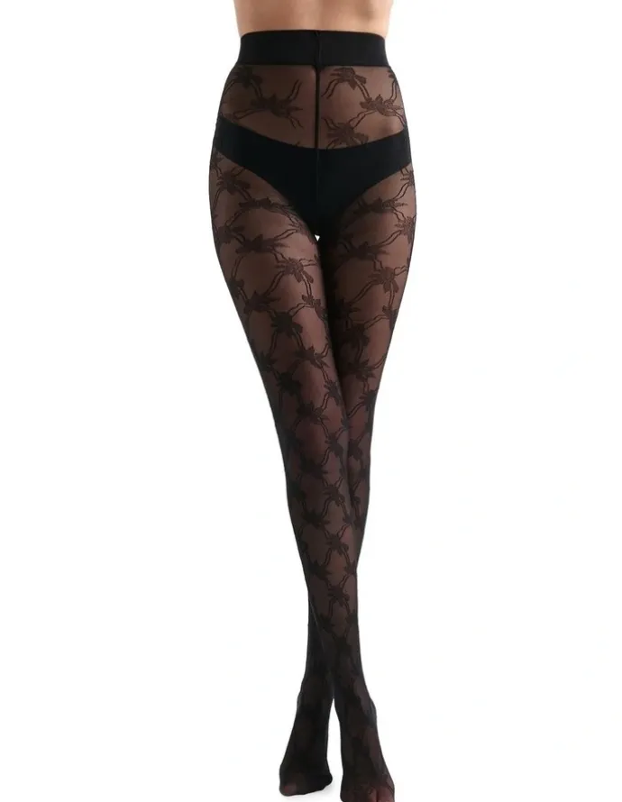 Levante Annalisa Floral Tight in Nero