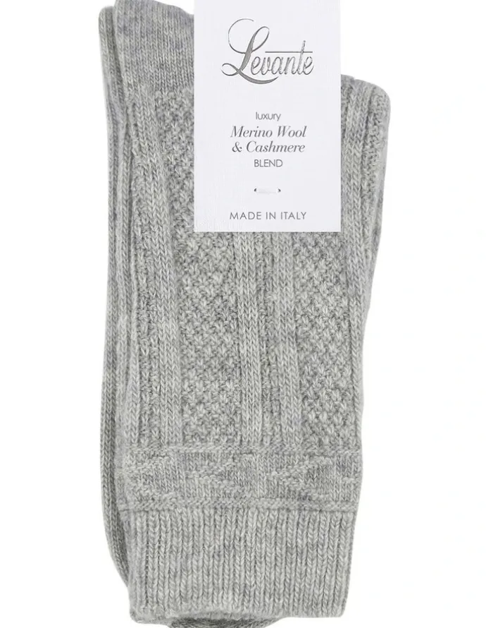 Levante Camella Crew Sock in Grey Marle