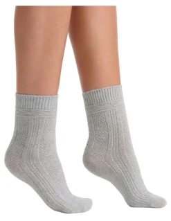 Levante Camella Crew Sock in Grey Marle