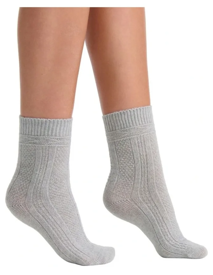 Levante Camella Crew Sock in Grey Marle