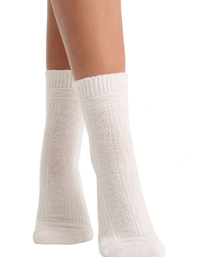 Levante Camella Crew Sock in Cream