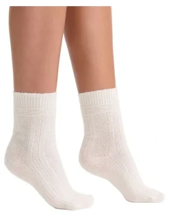 Levante Camella Crew Sock in Cream