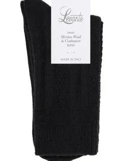 Levante Camella Crew Sock in Nero