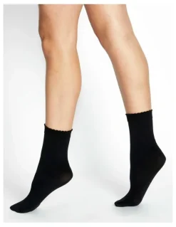 Levante Climate Anklet Socks in Nero