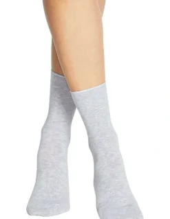 Levante Comfort Top Crew Length Socks in Grey Marle