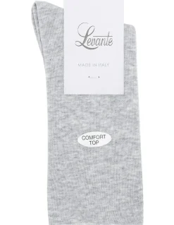 Levante Comfort Top Crew Length Socks in Grey Marle