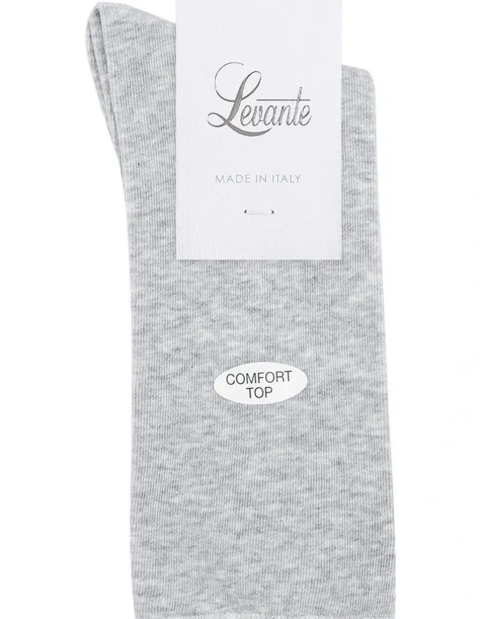Levante Comfort Top Crew Length Socks in Grey Marle