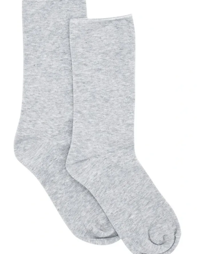 Levante Comfort Top Crew Length Socks in Grey Marle