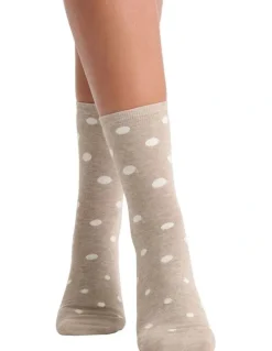 Levante Gigi Spot Crew Sock in Oatmeal