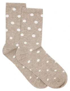 Levante Gigi Spot Crew Sock in Oatmeal