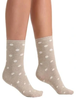 Levante Gigi Spot Crew Sock in Oatmeal