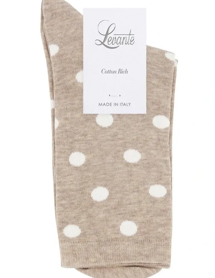 Levante Gigi Spot Crew Sock in Oatmeal