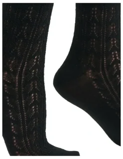 Levante Mia Pointelle Sock in Nero