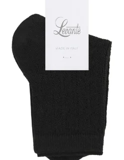 Levante Mia Pointelle Sock in Nero