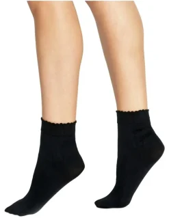 Levante Opaque Anklet with Picot Band in Black