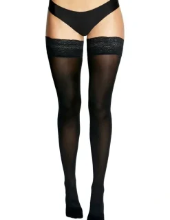 Levante Opaque Stay Ups Stockings in Black