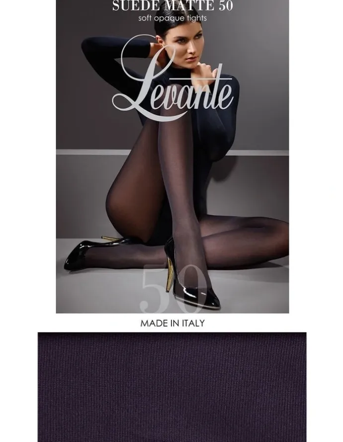 Levante Suede Matte Tights 50D in Raven