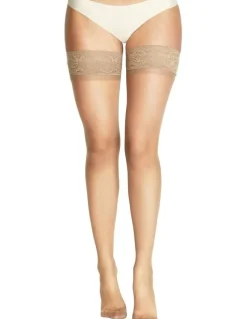Levante Velatissima Stay Ups Hosiery in Brown