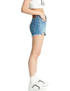 Levi's 501 Original High-Rise Jean Shorts in Athens Mid Blue