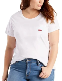 Levi's Curve Perfect Crew Curve Neck Tee in White