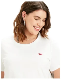Levi's Curve Perfect Crew Curve Neck Tee in White