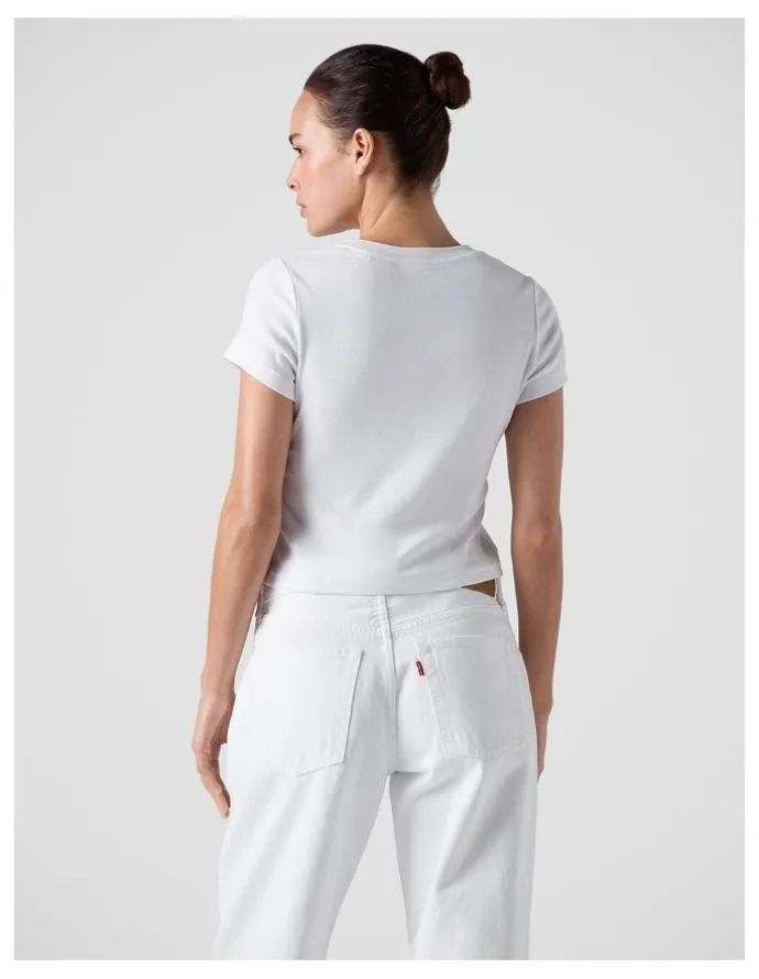 Levi's Graphic Essential Baby Tee in Emb Club Logo Bright White