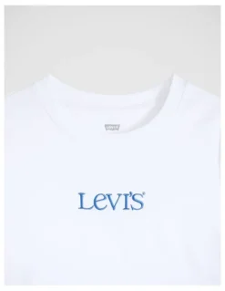 Levi's Graphic Essential Baby Tee in Emb Club Logo Bright White