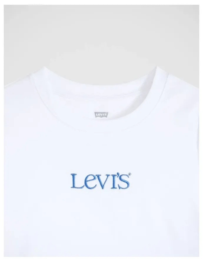 Levi's Graphic Essential Baby Tee in Emb Club Logo Bright White