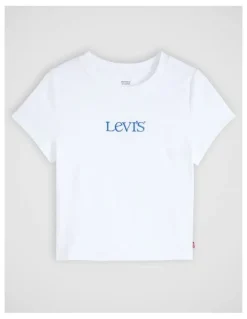 Levi's Graphic Essential Baby Tee in Emb Club Logo Bright White