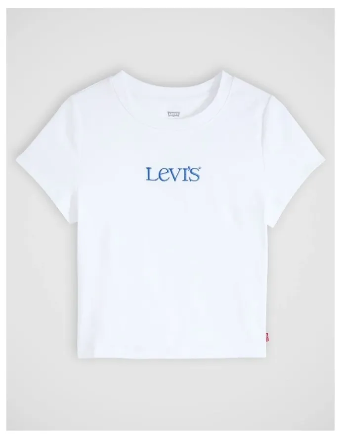 Levi's Graphic Essential Baby Tee in Emb Club Logo Bright White