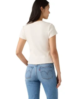 Levi's Rory Button-Through Shirt in Egret Rib