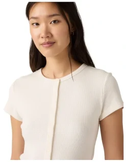 Levi's Rory Button-Through Shirt in Egret Rib