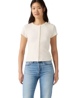 Levi's Rory Button-Through Shirt in Egret Rib