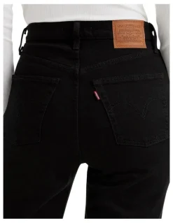 Levi's Ribcage Straight Ankle Jeans in Black Sprout