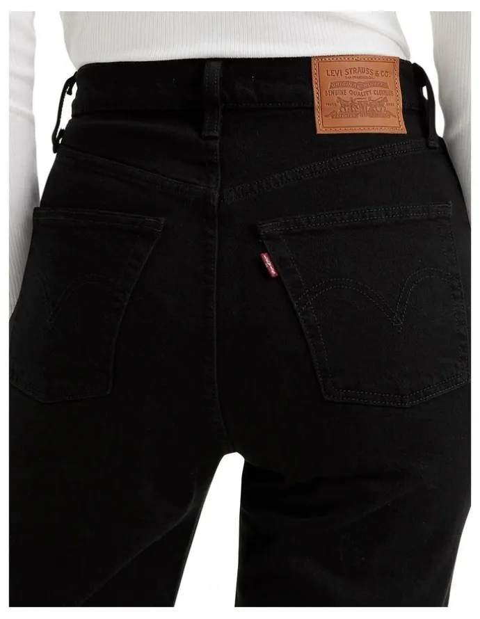 Levi's Ribcage Straight Ankle Jeans in Black Sprout