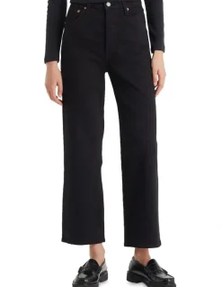 Levi's Ribcage Straight Ankle Jeans in Black Sprout