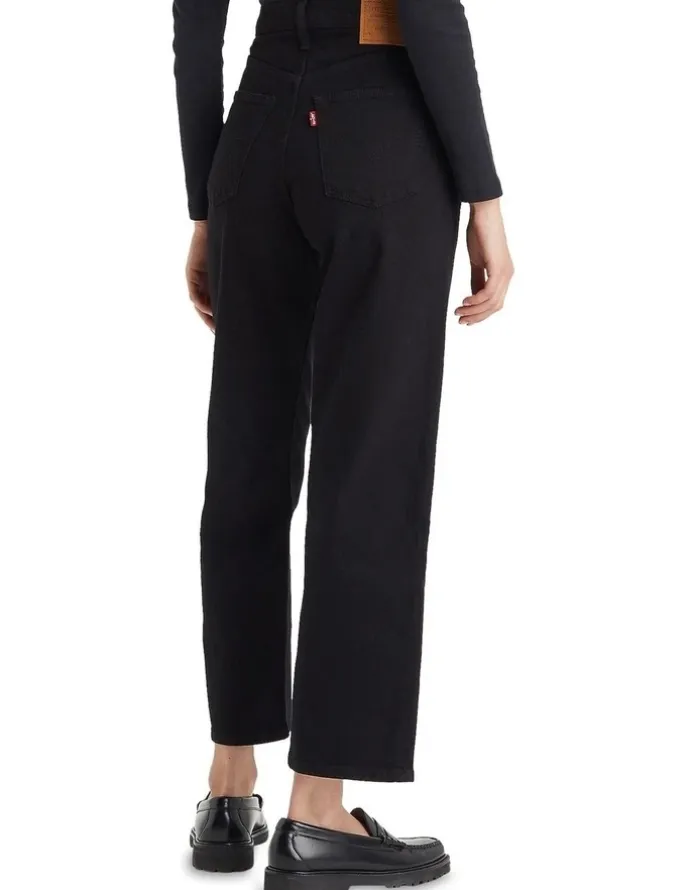 Levi's Ribcage Straight Ankle Jeans in Black Sprout
