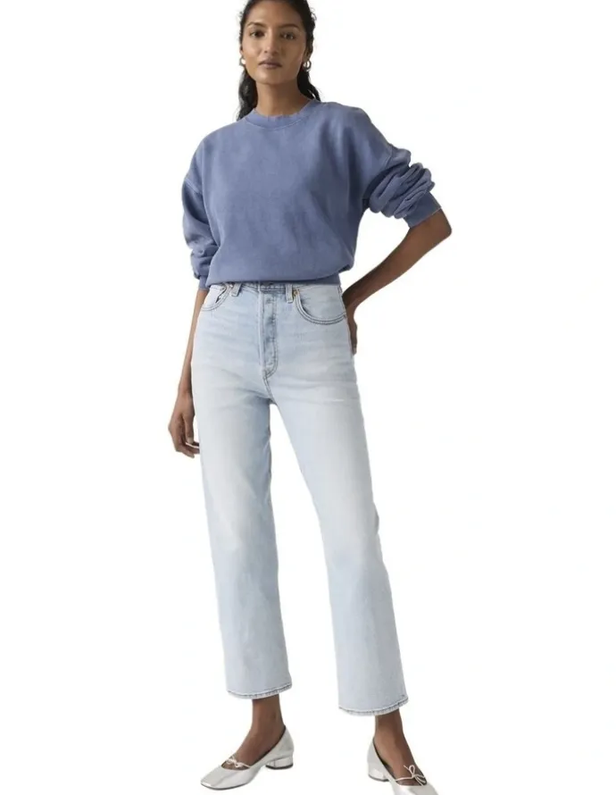 Levi's Ribcage Straight Ankle Jeans in Filter Her