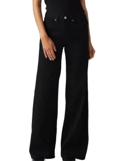 Levi's 318 Shaping Wide-Leg Jeans in Soft Black