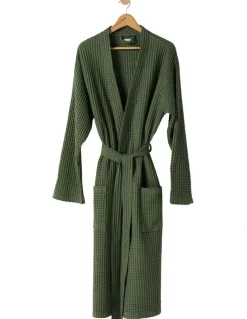 Linen House Keaton Bath Robe In Evergreen
