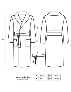 Linen House Keaton Robe in Green Gum