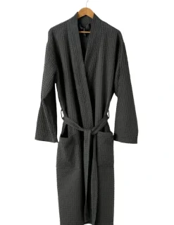 Linen House Keaton Robe in Charcoal