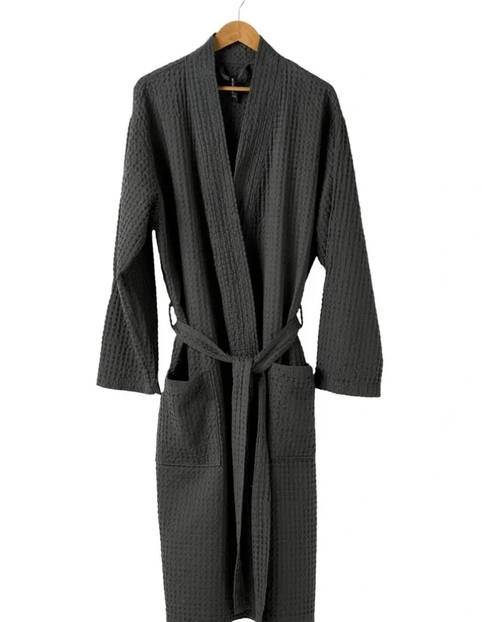 Linen House Keaton Robe in Charcoal