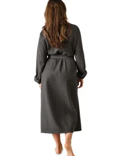 Linen House Keaton Robe in Charcoal