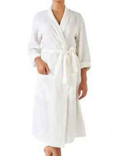 Linen House Nimes Bath Robe In White