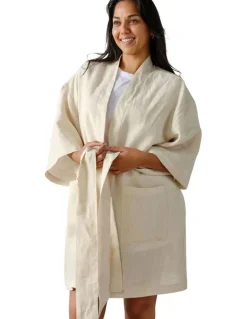 Linen House Nimes Short Robe in Natural