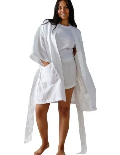 Linen House Nimes Short Robe in White