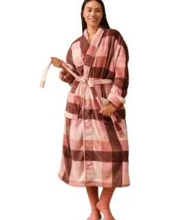 Linen House Plush Alec Robe in Plum