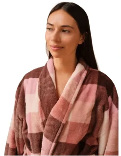 Linen House Plush Alec Robe in Plum